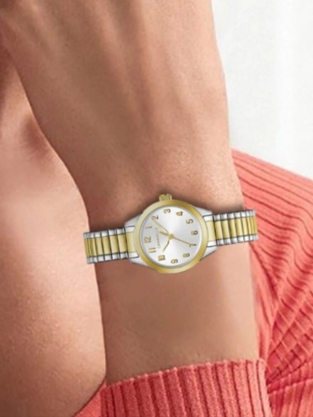 NWT Caravelle by Bulova Watch Two-Tone Expansion Band Gold & Silver Analog